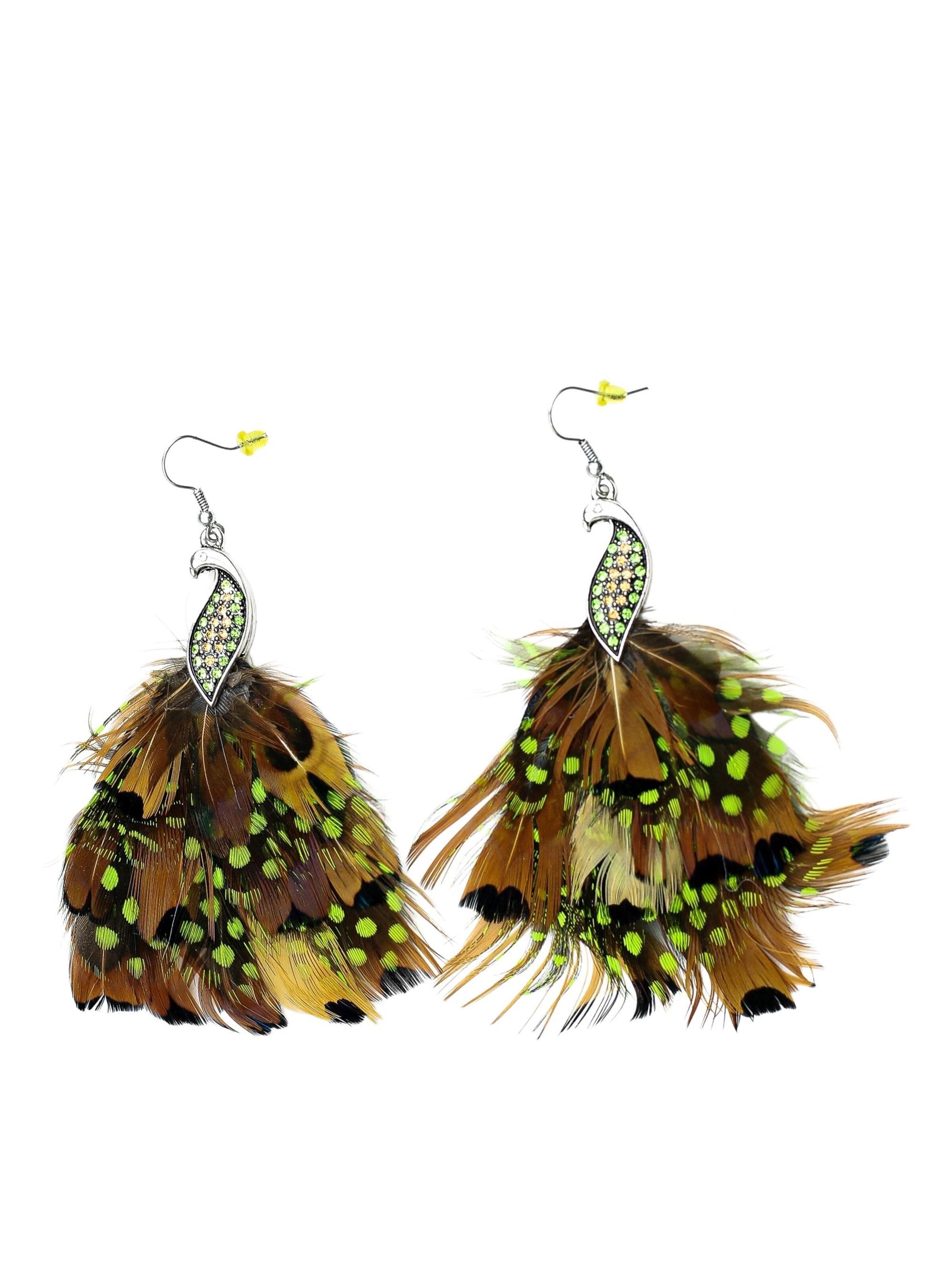 COLLEZIONE ALESSANDRO Earrings 'Pfau' in Green: front