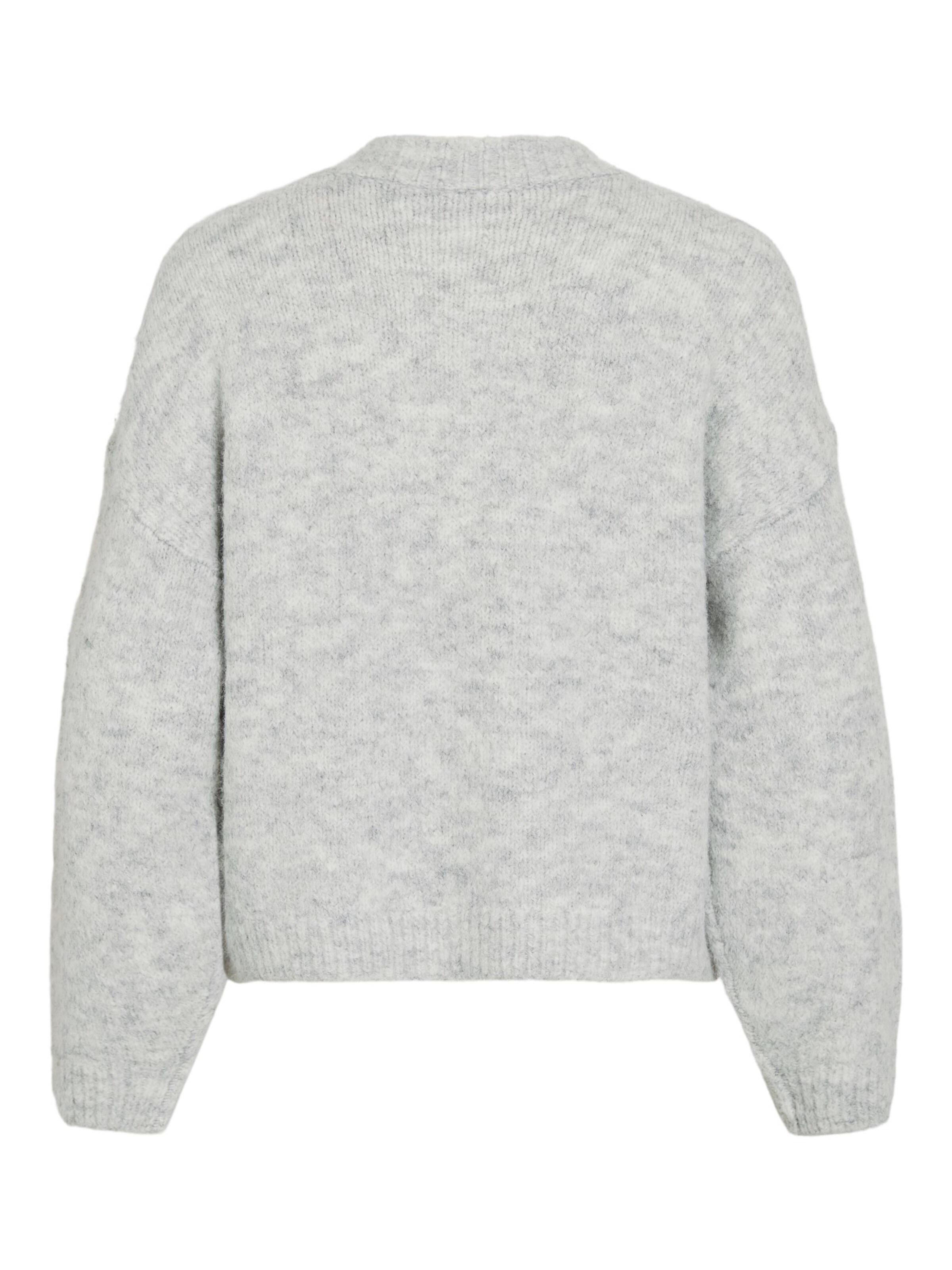 VILA Gebreid vest 'VIMarley' in Grijs