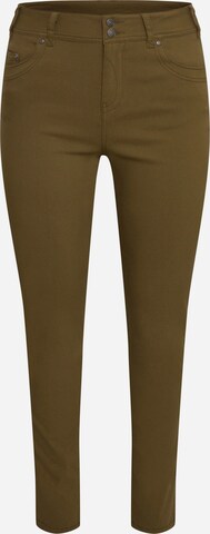 Fransa Curve Chino Pants ' ZALIN ' in Green: front
