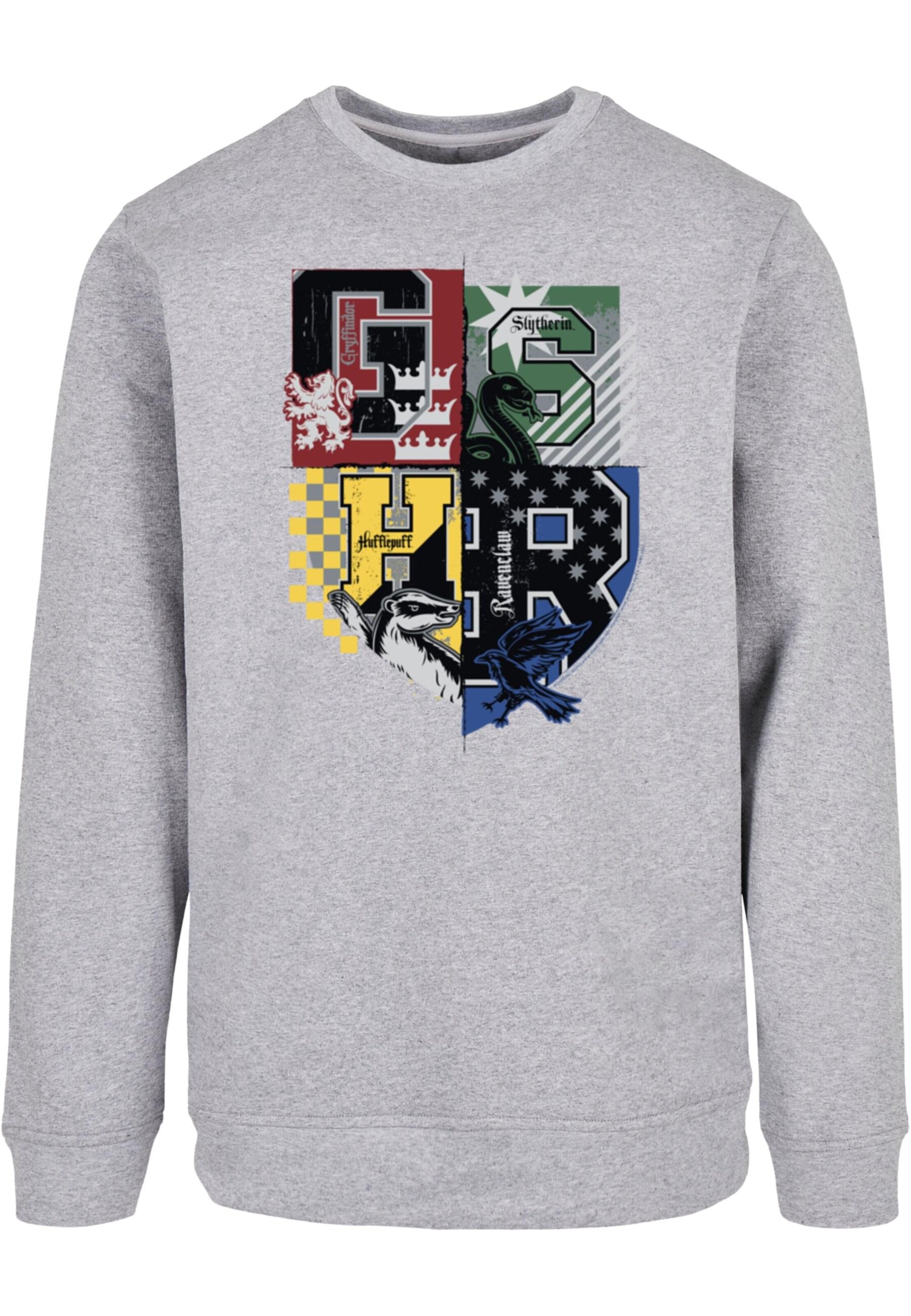 ABSOLUTE CULT Sweatshirt 'Harry Potter - Varsity Hogwarts' in Grau: Vorderseite
