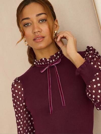 love & roses Adīta kleita, krāsa - bordo / balts, Preces skats