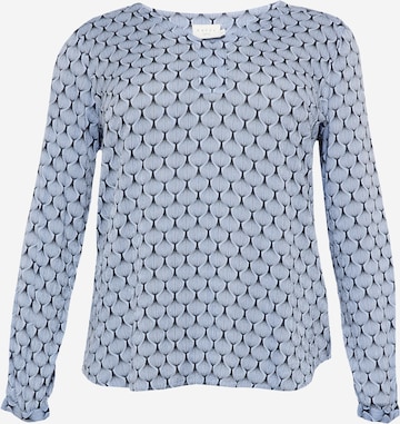 KAFFE CURVE Blouse 'SIDA' in Blauw: voorkant