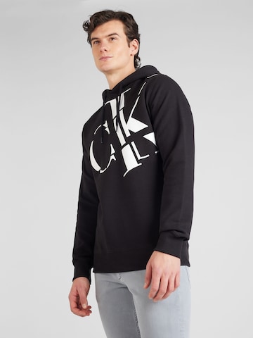 Calvin Klein Jeans Sweatshirt in Zwart: voorkant