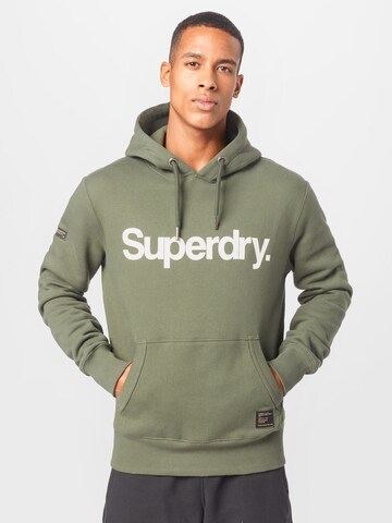 Superdry Tapered Sweatshirt in Groen: voorkant