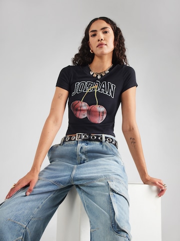 T-shirt Jordan en noir : devant