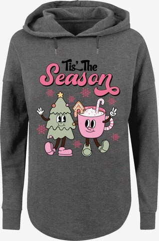 Sweat-shirt 'Tis The Season Christmas Tree Cocoa' F4NT4STIC en gris : devant