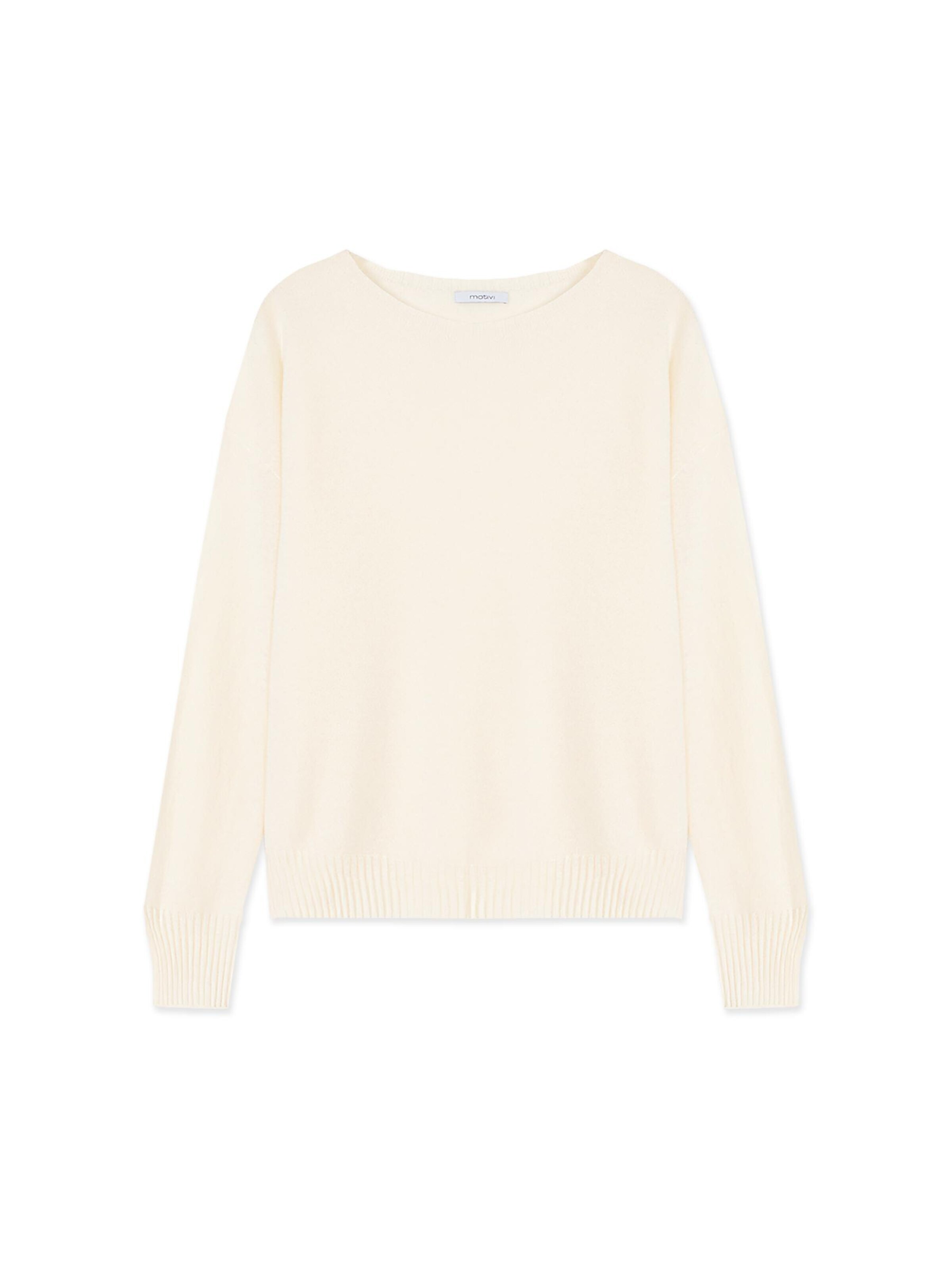 Pull-over MOTIVI en blanc : devant