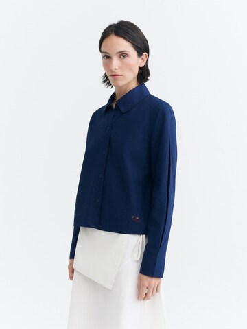 Thinking MU T-shirt ' DUNA ' i blå: framsida
