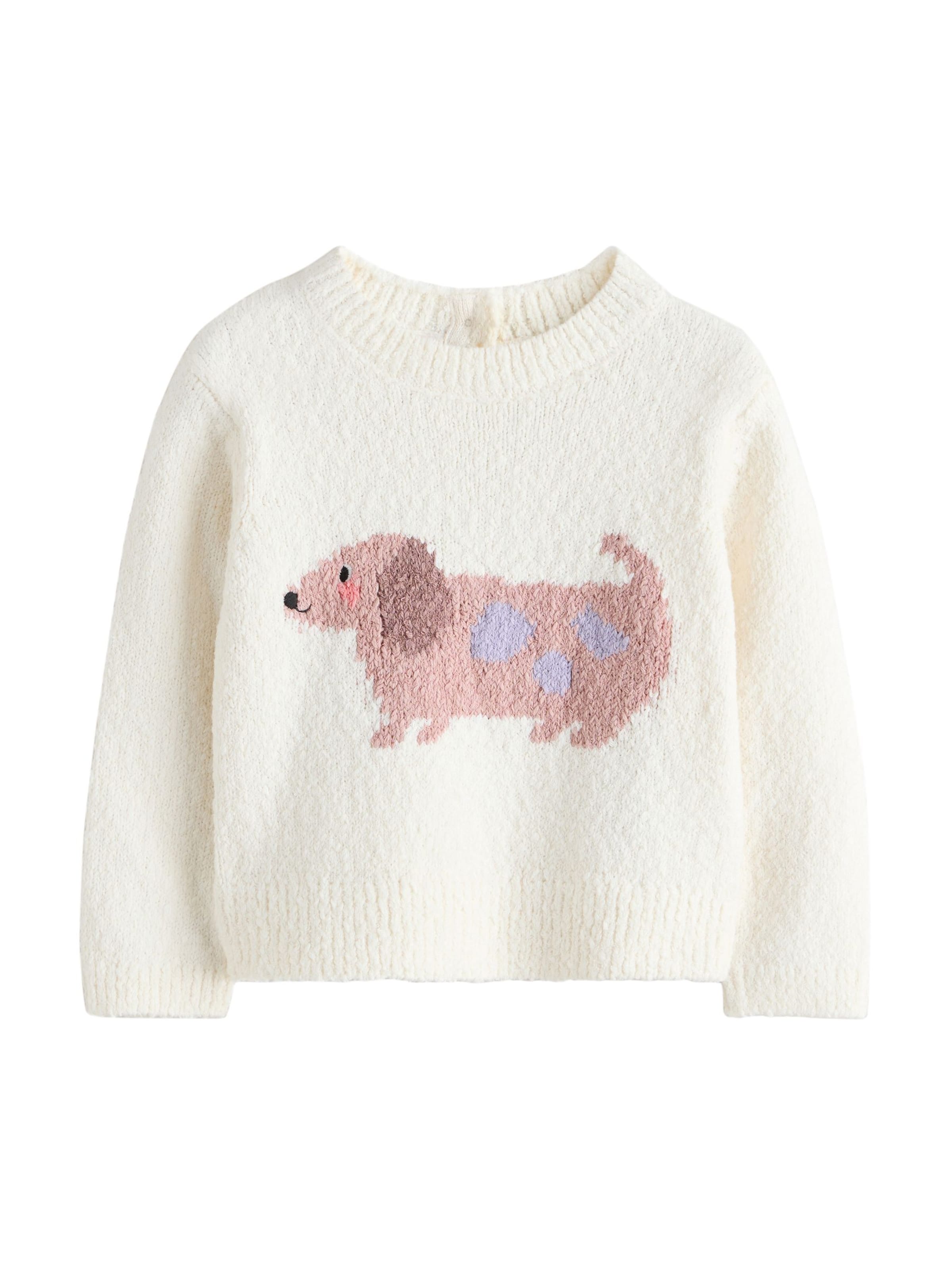 Next Pulóver 'Sausage Dog' - bézs: elől