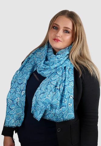 HARPA Scarf 'MANDALA' in Blue: front