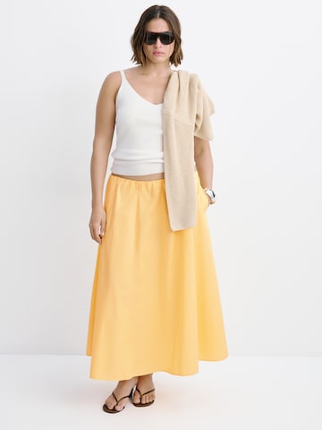 MANGO - Falda 'NEWCRETA' en amarillo