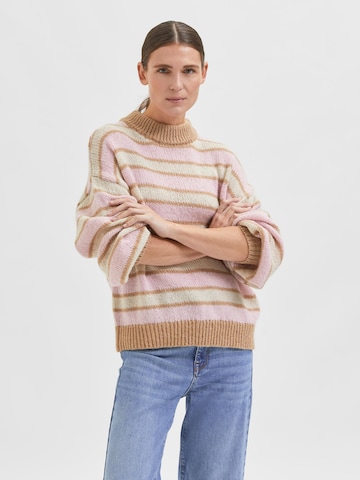 Pull-over 'Maren' SELECTED FEMME en rose : devant