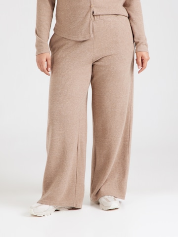 ONLY Carmakoma Широкий Штаны 'CARPAOLA' в Коричневый: спереди
