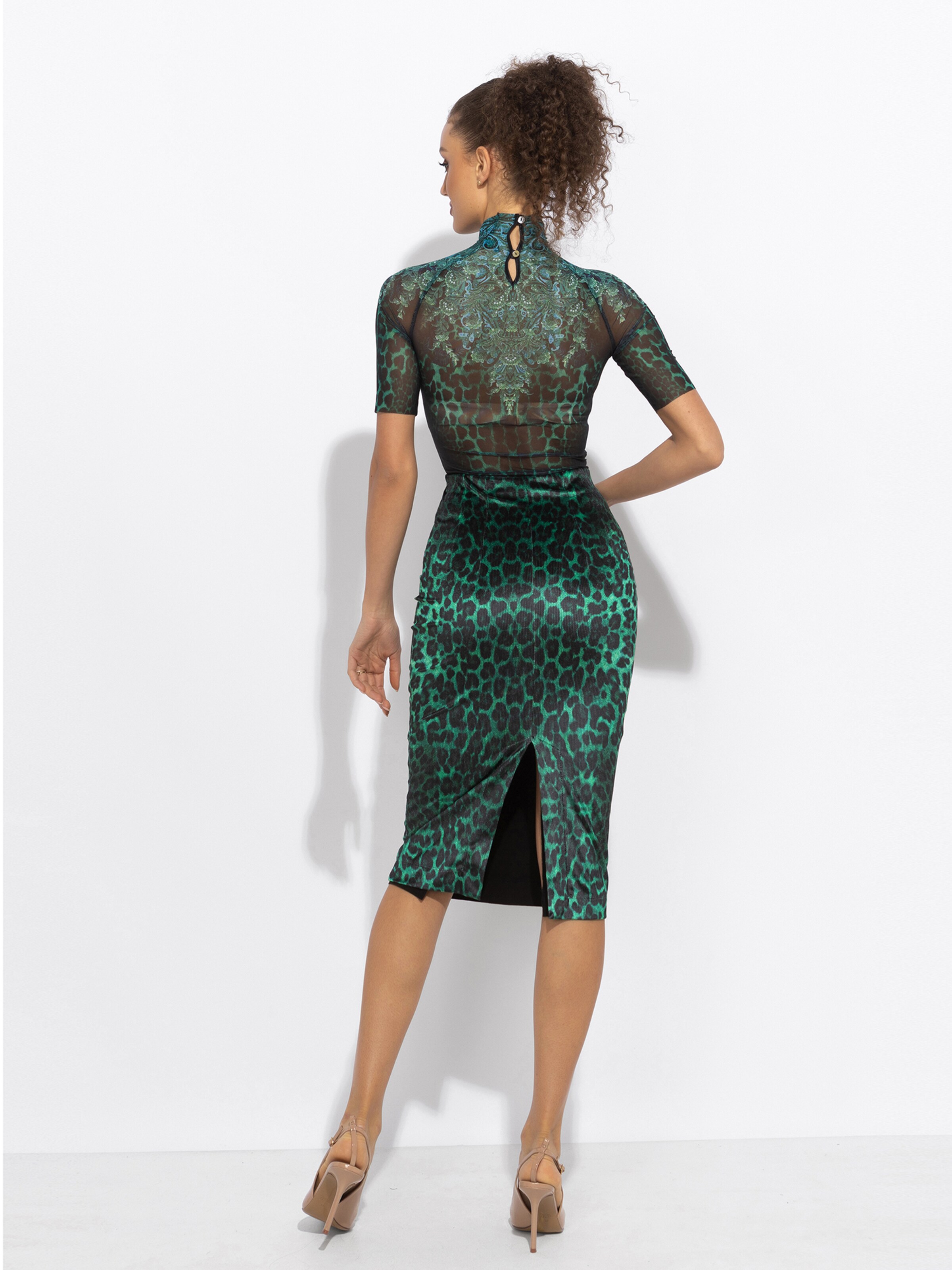 JIORO Blouse bodysuit 'LEO NEON GREEN' in Green