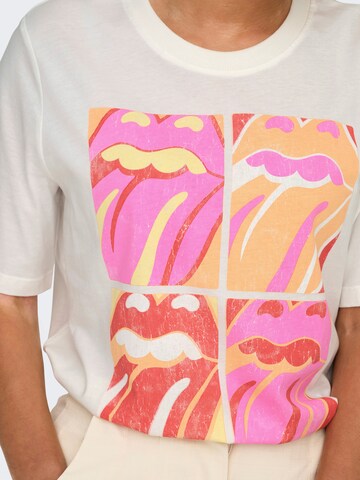 ONLY - Camisa 'ONLROLLING STONES' em branco