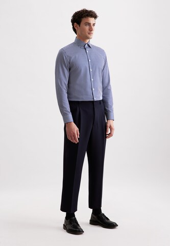 Coupe slim Chemise business 'Schwarze Rose' SEIDENSTICKER en bleu