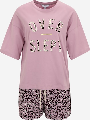 Dorothy Perkins Tall - Pijama de pantalón corto en lila: frente