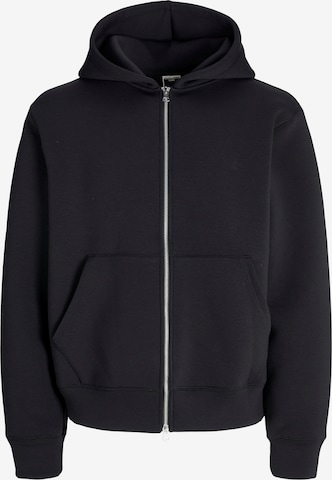 JACK & JONES - Sudadera con cremallera en negro: frente