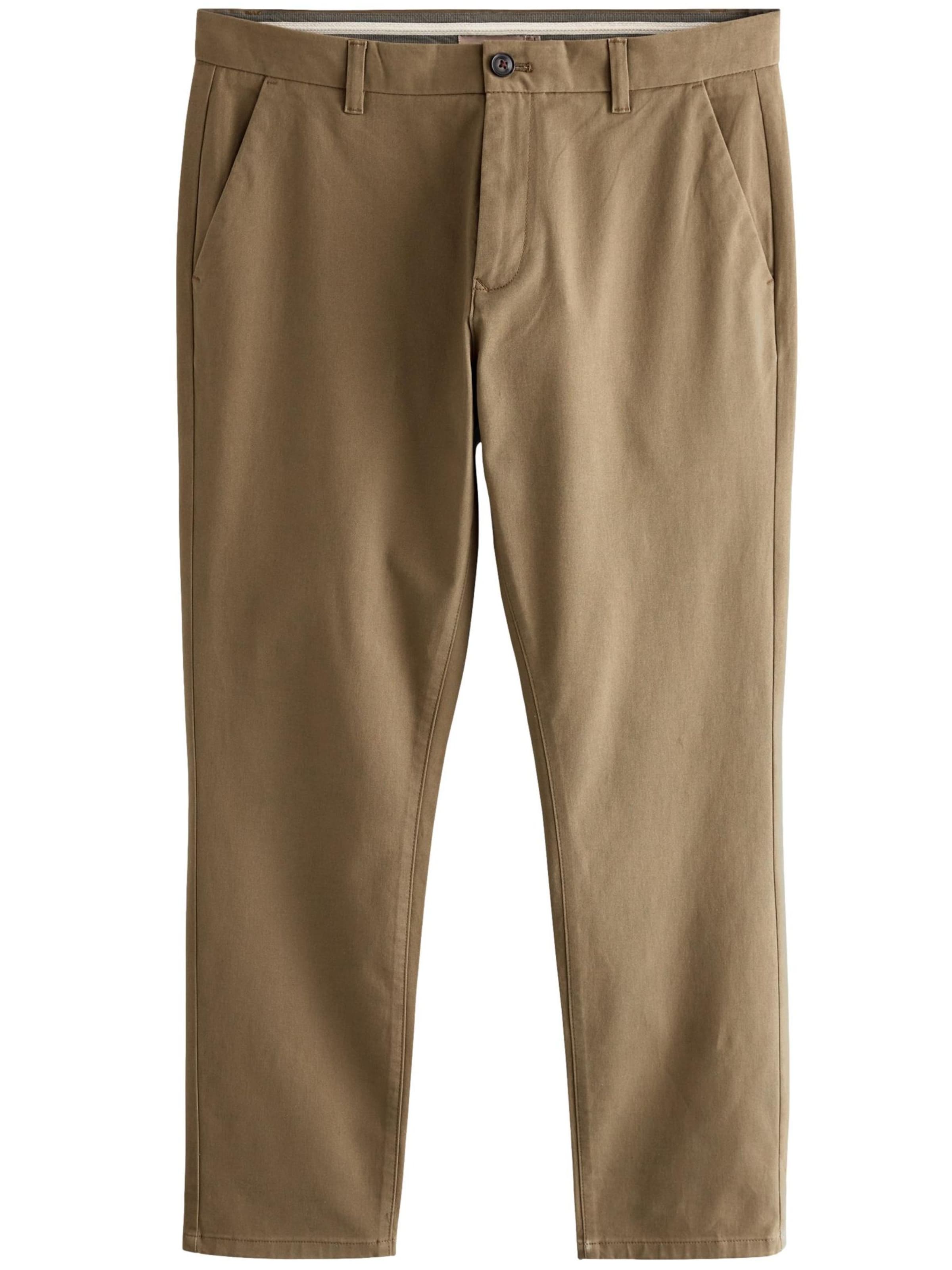 Next Слим Брюки-чинос в Коричневый: спереди