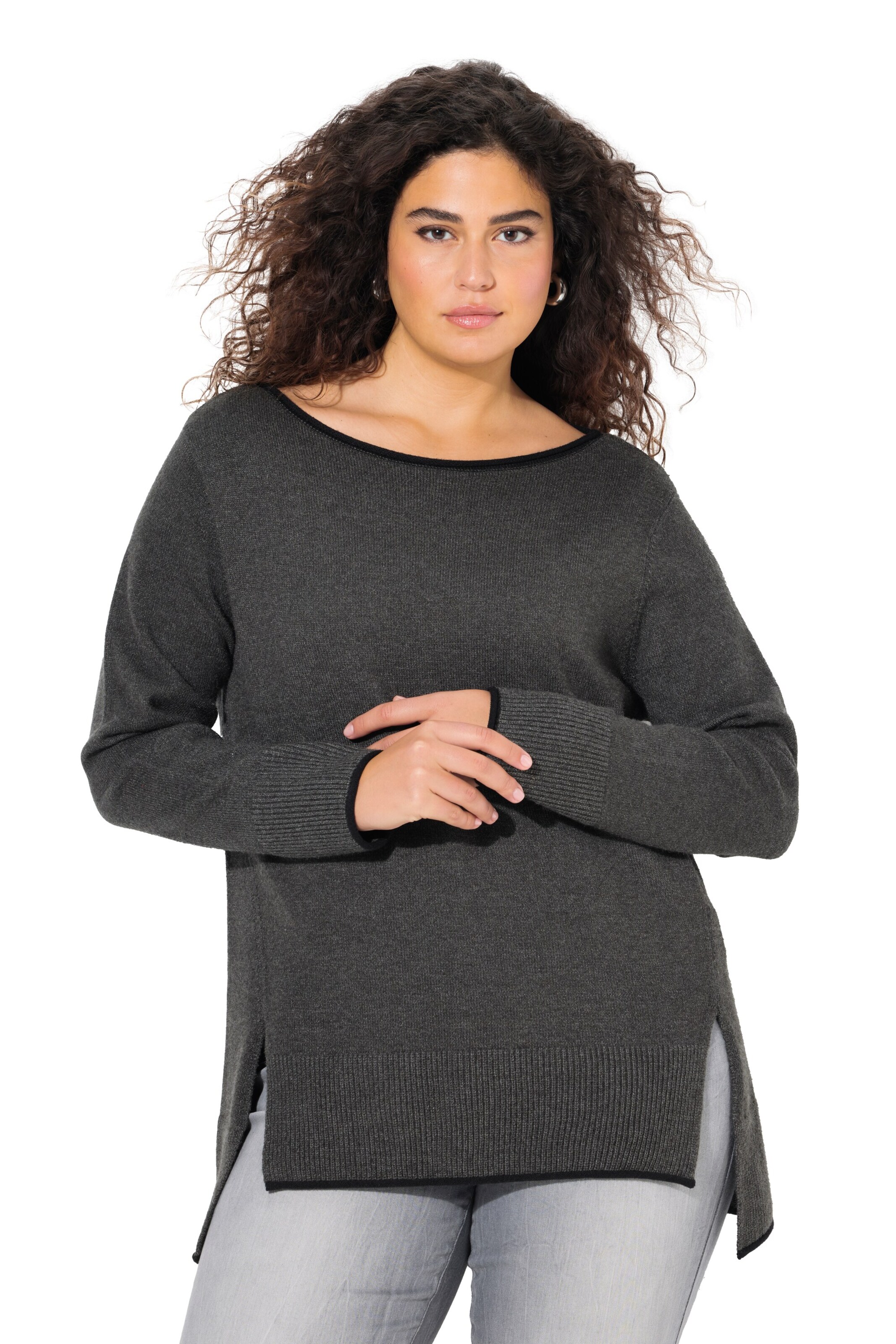 Ulla Popken Pullover in Grau: Vorderseite
