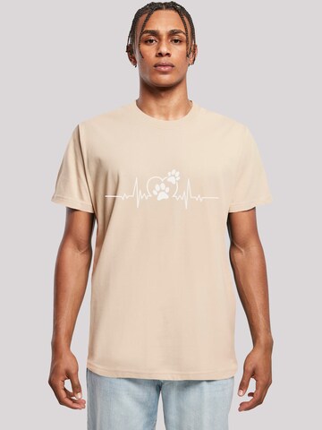 F4NT4STIC Shirt 'Heartbeat Dog Love' in Beige: front