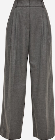 s.Oliver BLACK LABEL Wide leg Pleat-Front Pants in Grey: front