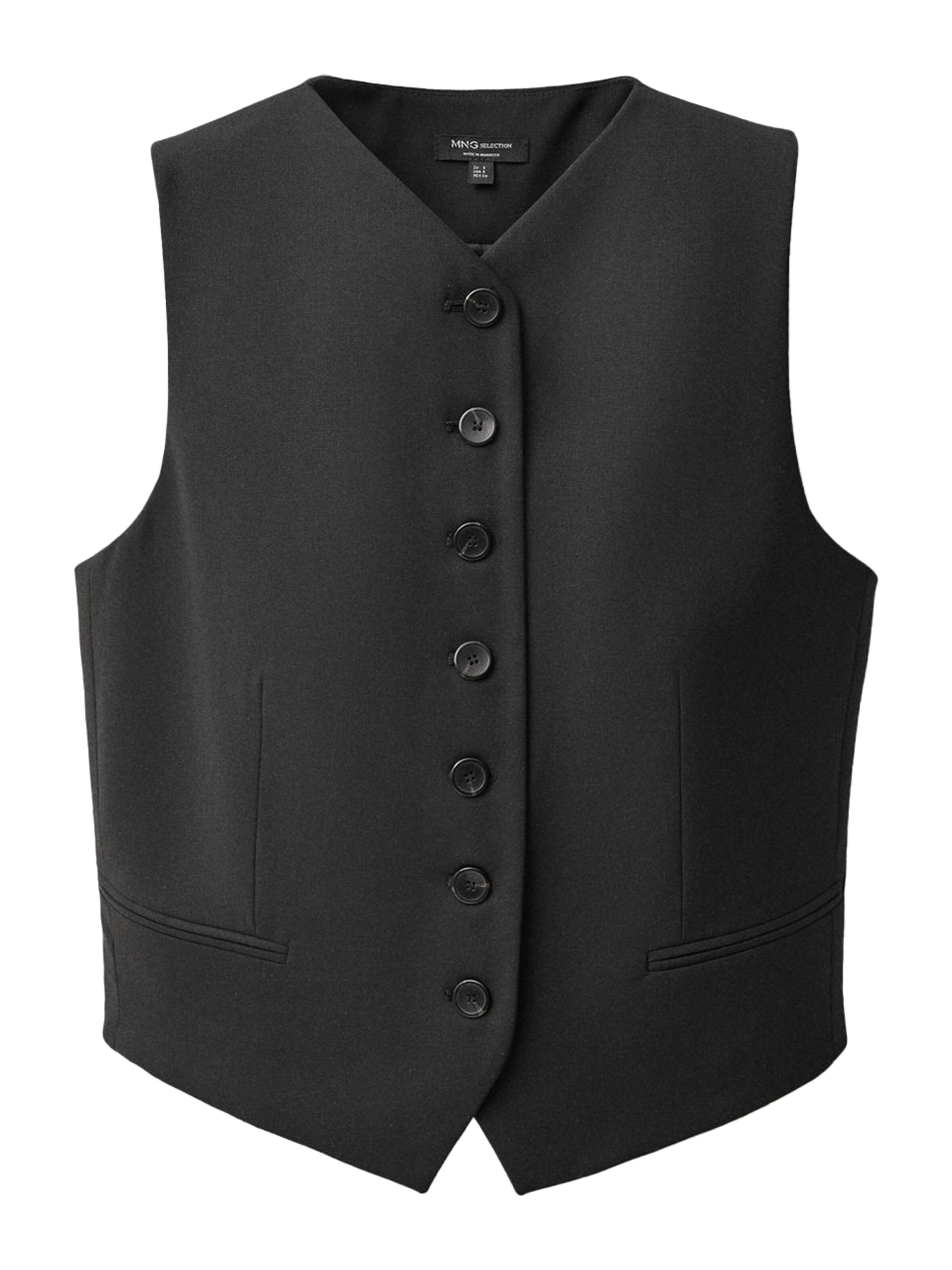 MANGO Öltönymellény 'Iris' - fekete: elől