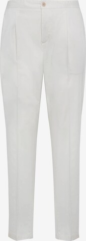 Coupe slim Pantalon à pince 'Pinces' Boggi Milano en blanc : devant