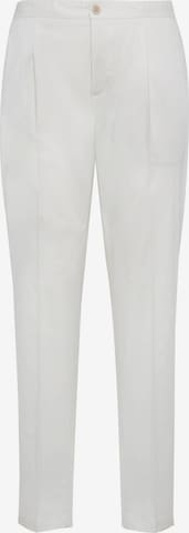Boggi Milano Pleat-Front Pants 'Pinces' in White: front