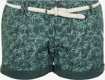 Ragwear Pleat-Front Pants in Green: front