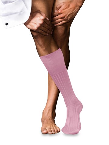 FALKE Knee High Socks 'No. 13 Finest Piuma Cotton' in Pink: front