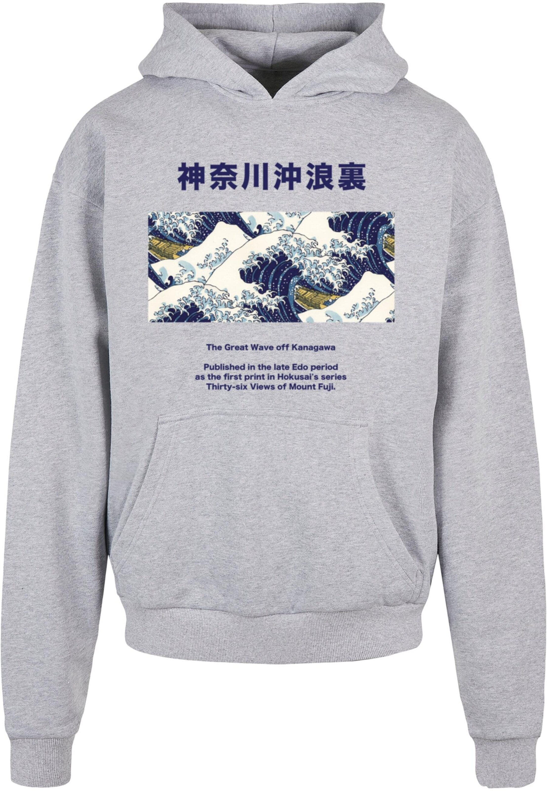 Merchcode Sweatshirt 'APOH - Hokusai 36' in Grau: Vorderseite