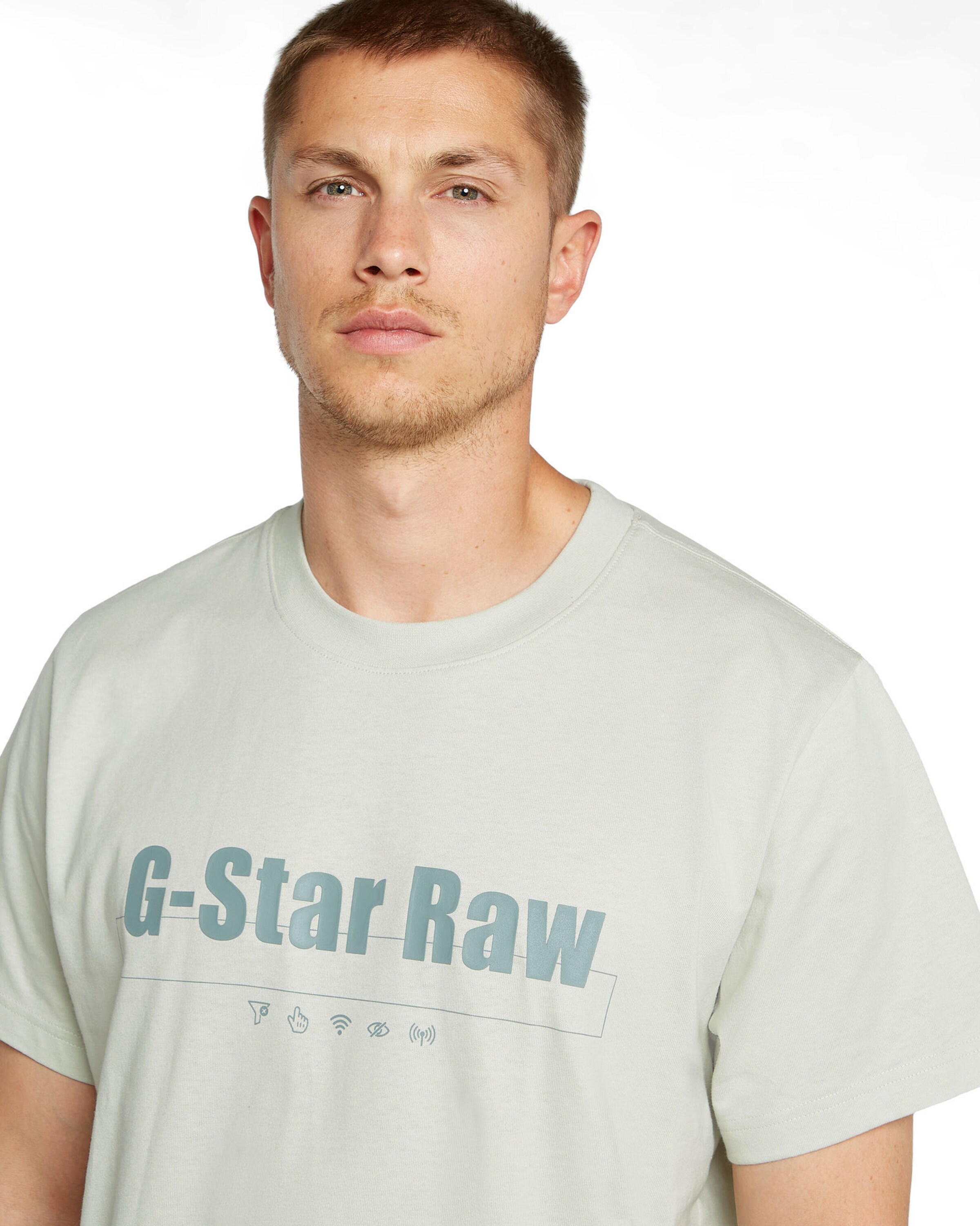 G-STAR Shirt 'Symbols Print' in Grijs