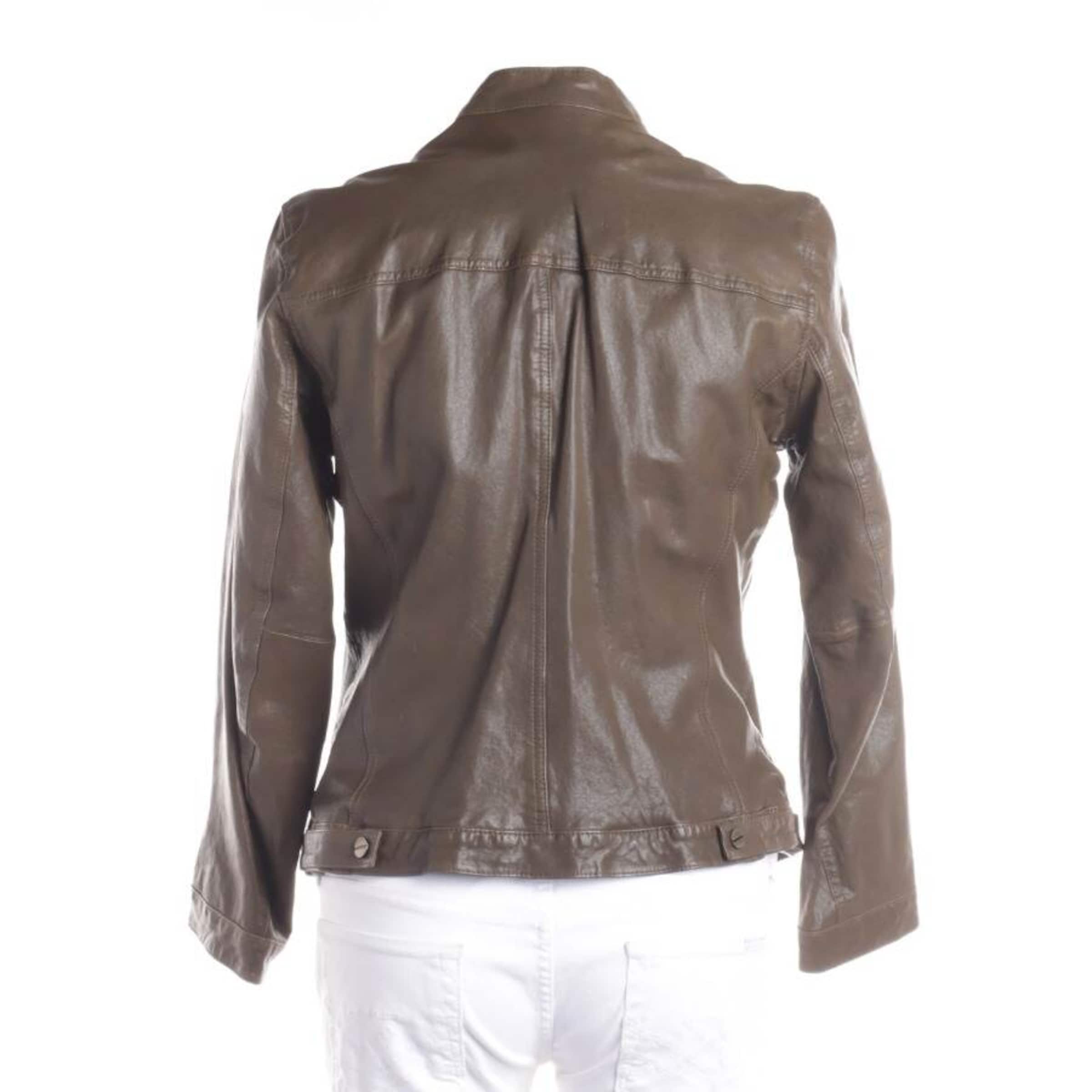 Michael Kors Lederjacke / Ledermantel L in Braun