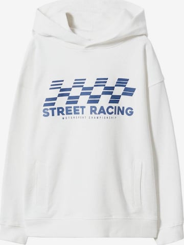 MANGO KIDSSweater majica 'racing' - bijela boja: prednji dio