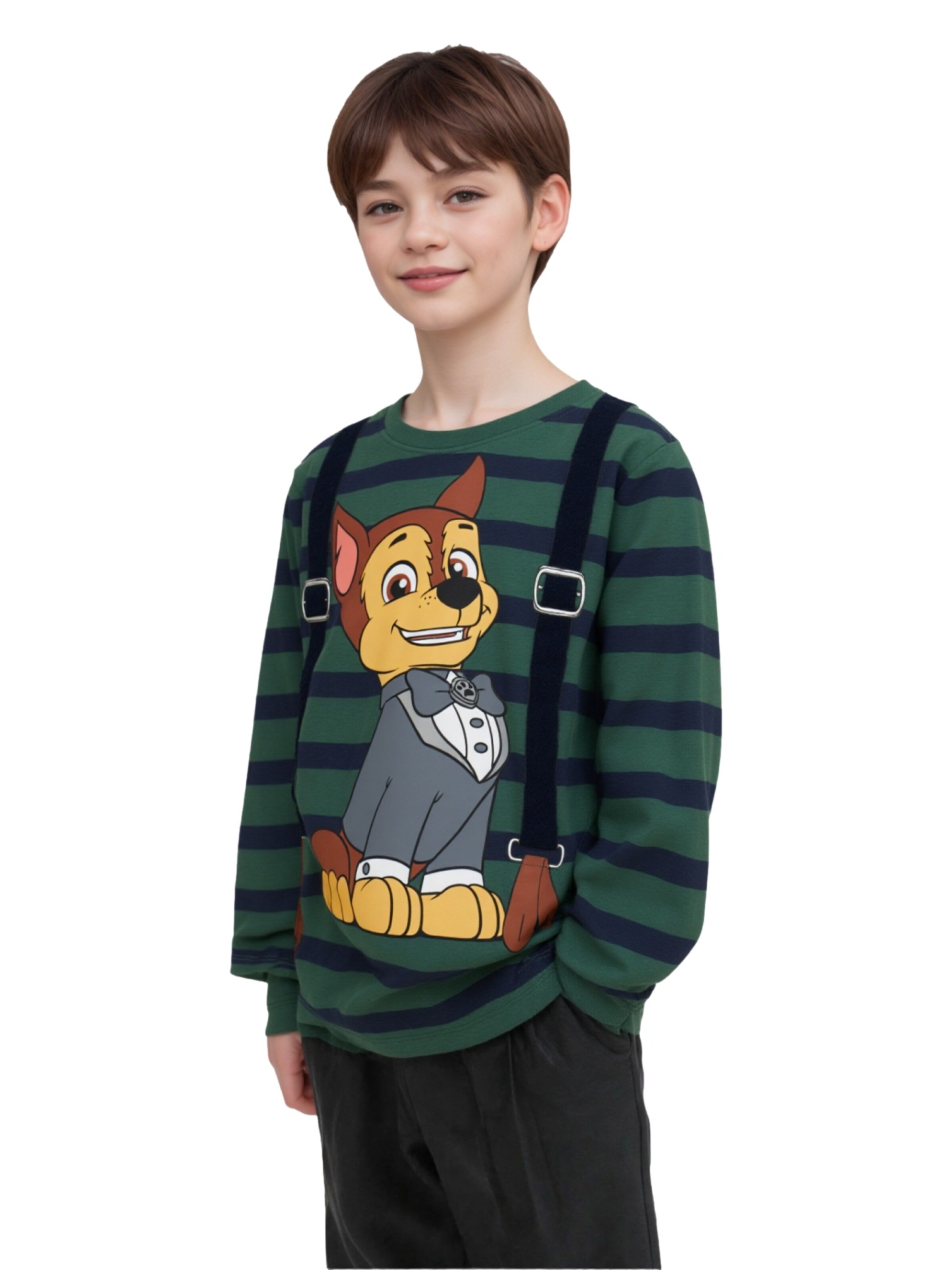 NAME IT Longsleeve 'Nakul Paw' in Grün: Vorderseite