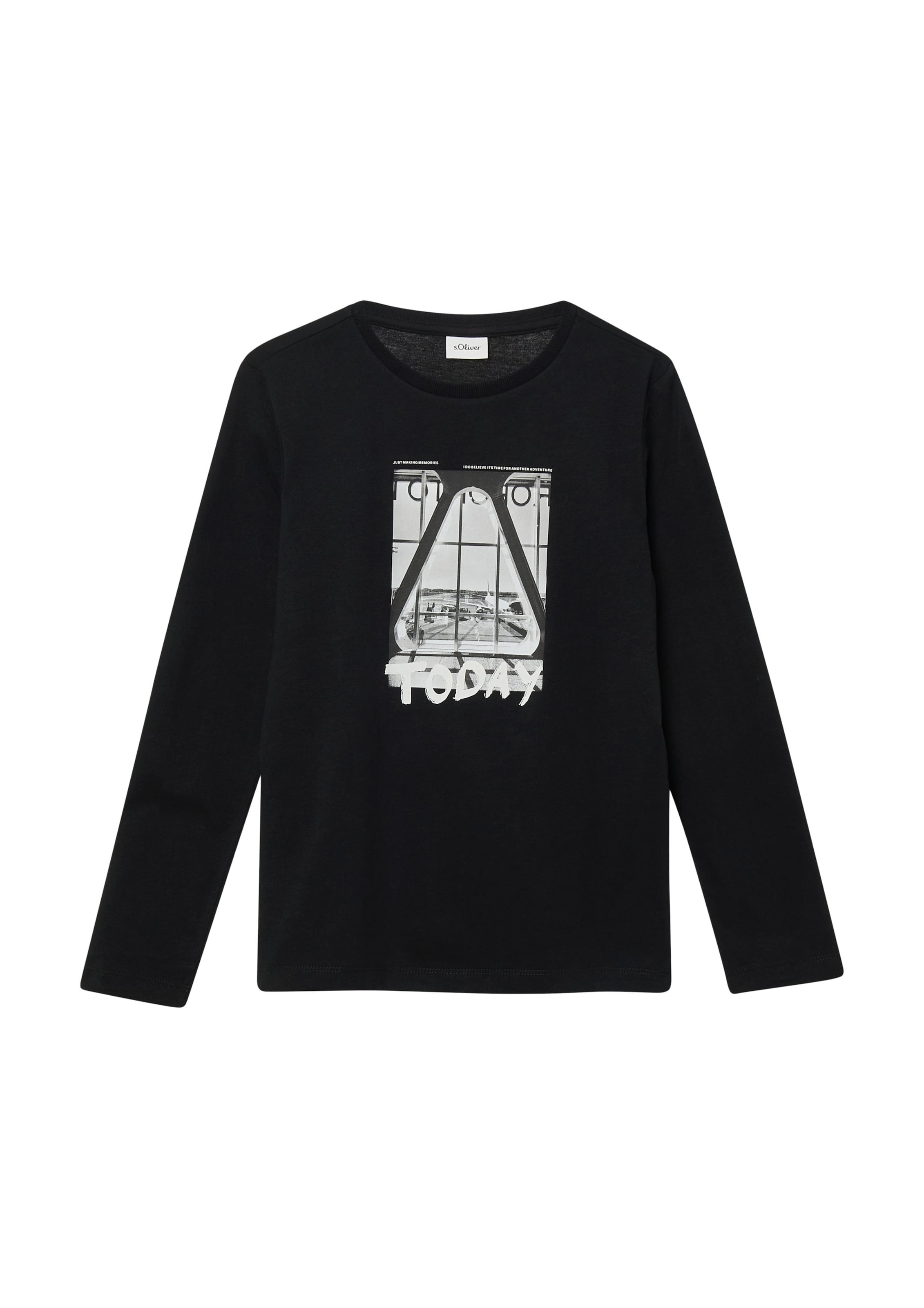 s.Oliver Μπλουζάκι σε μαύρο: μπροστά