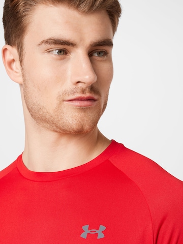UNDER ARMOUR Klasický střih Funkční tričko 'Tech 2.0' – červená