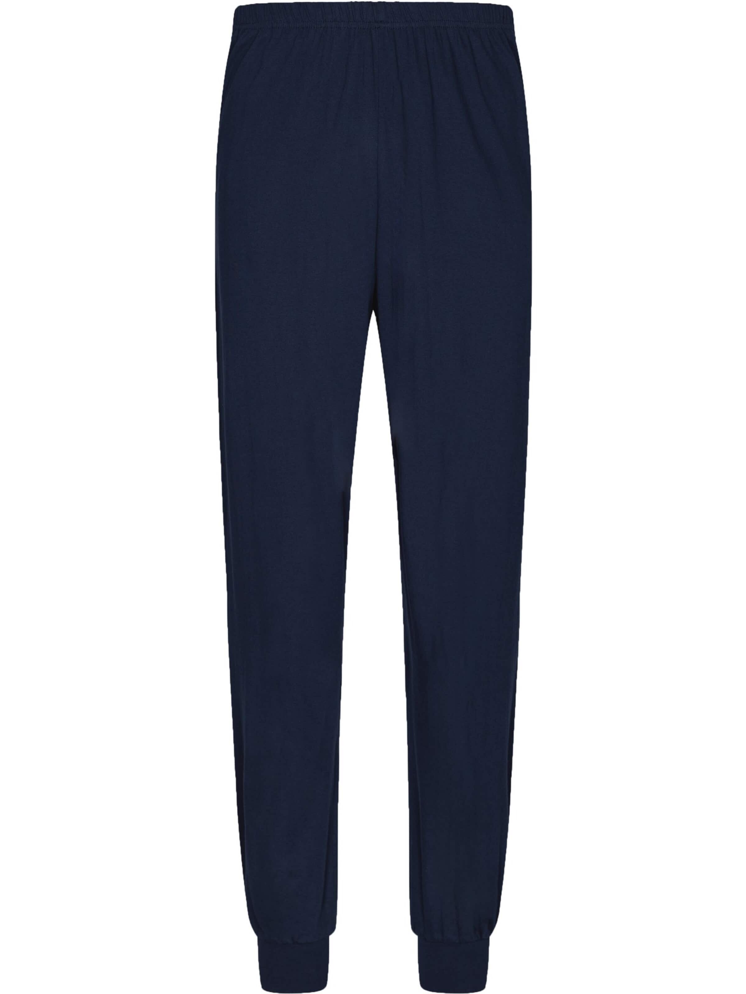 Pastunette Pyjama lang 'Blue Draft' in Blauw
