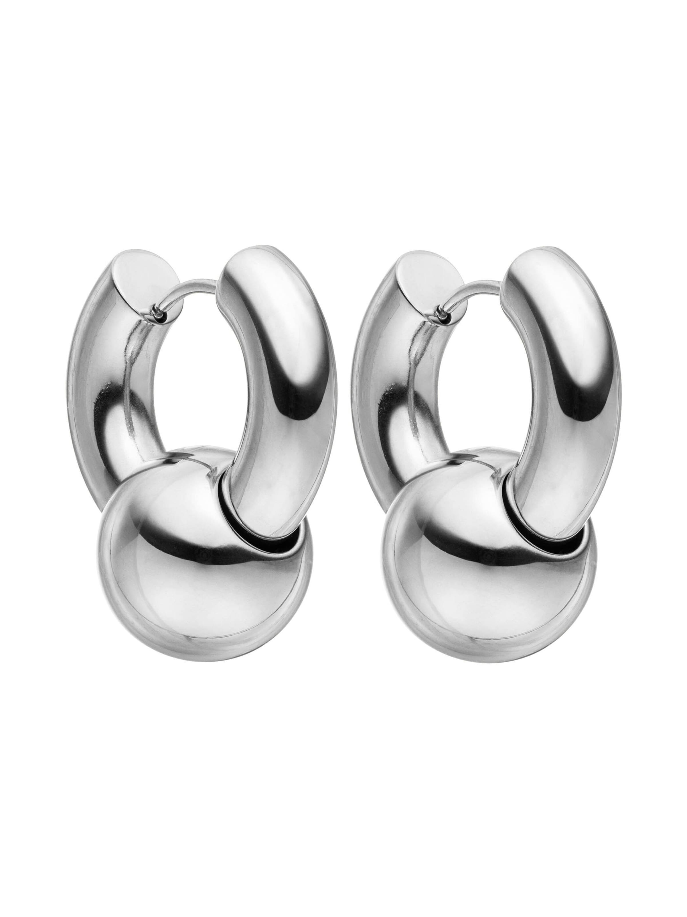 PURELEI - Pendientes 'Orbit' en plata: frente