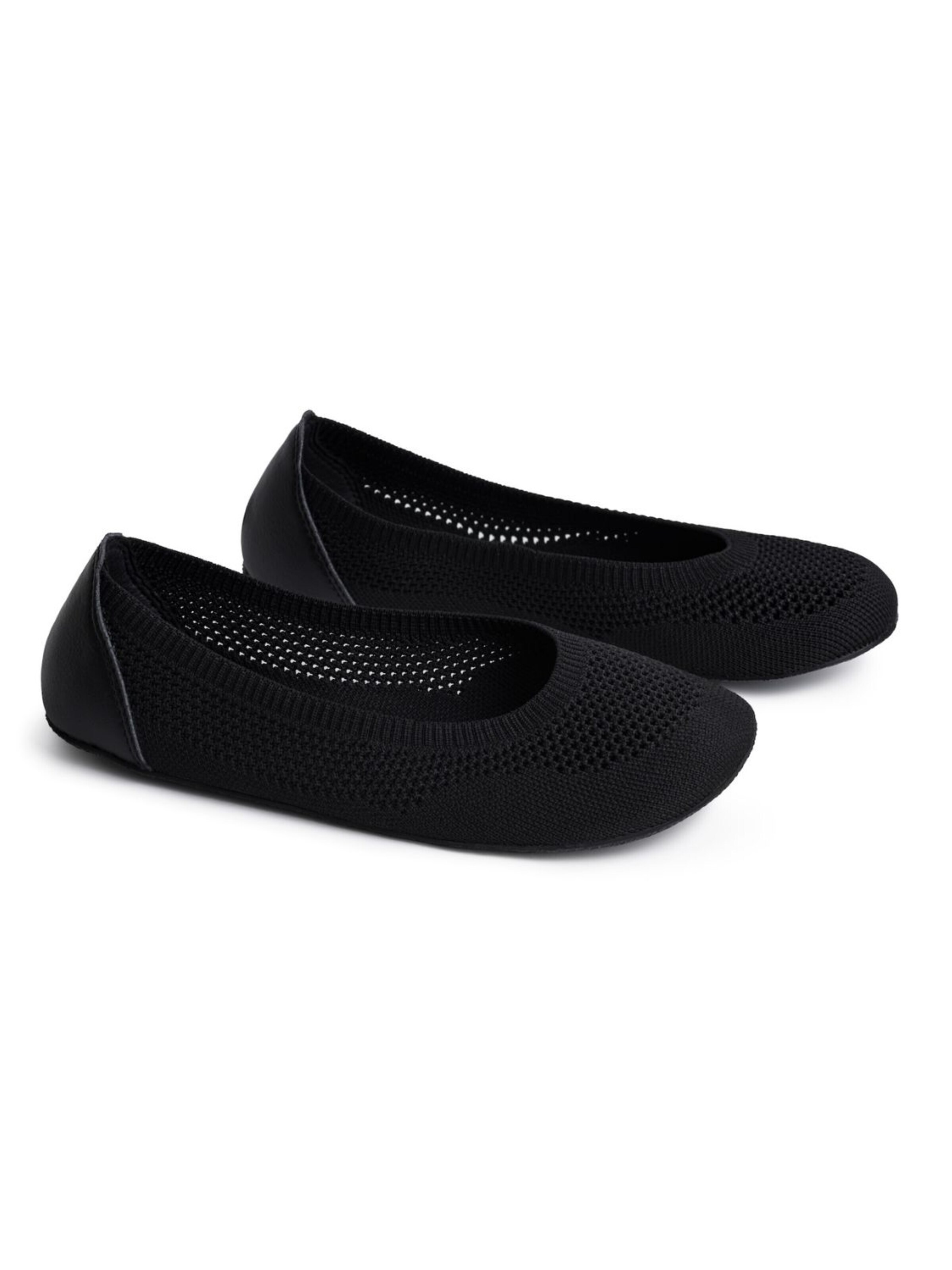 Ahinsa shoes Balerina 'Strick Softy Comfort' - fekete