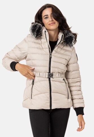 CIPO & BAXX Winter Jacket in Beige: front