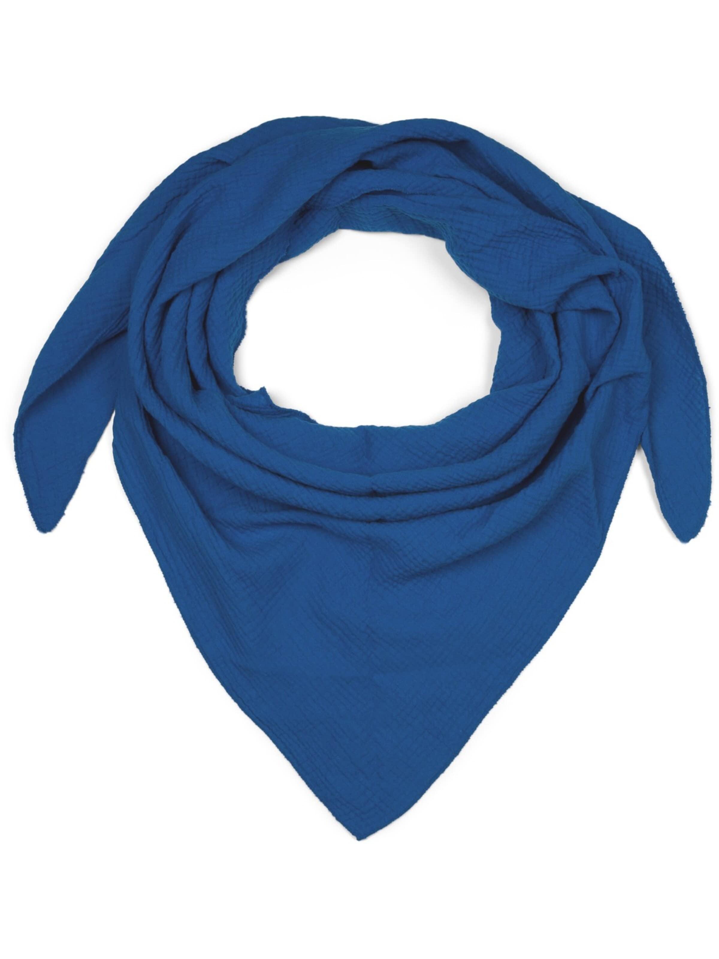 styleBREAKER Tuch 'Musselin Dreiecktuch Einfarbig'‌‌‌ in Blau: Vorderseite