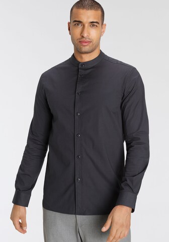 BRUNO BANANI Regular fit Business Shirt in Grey: front
