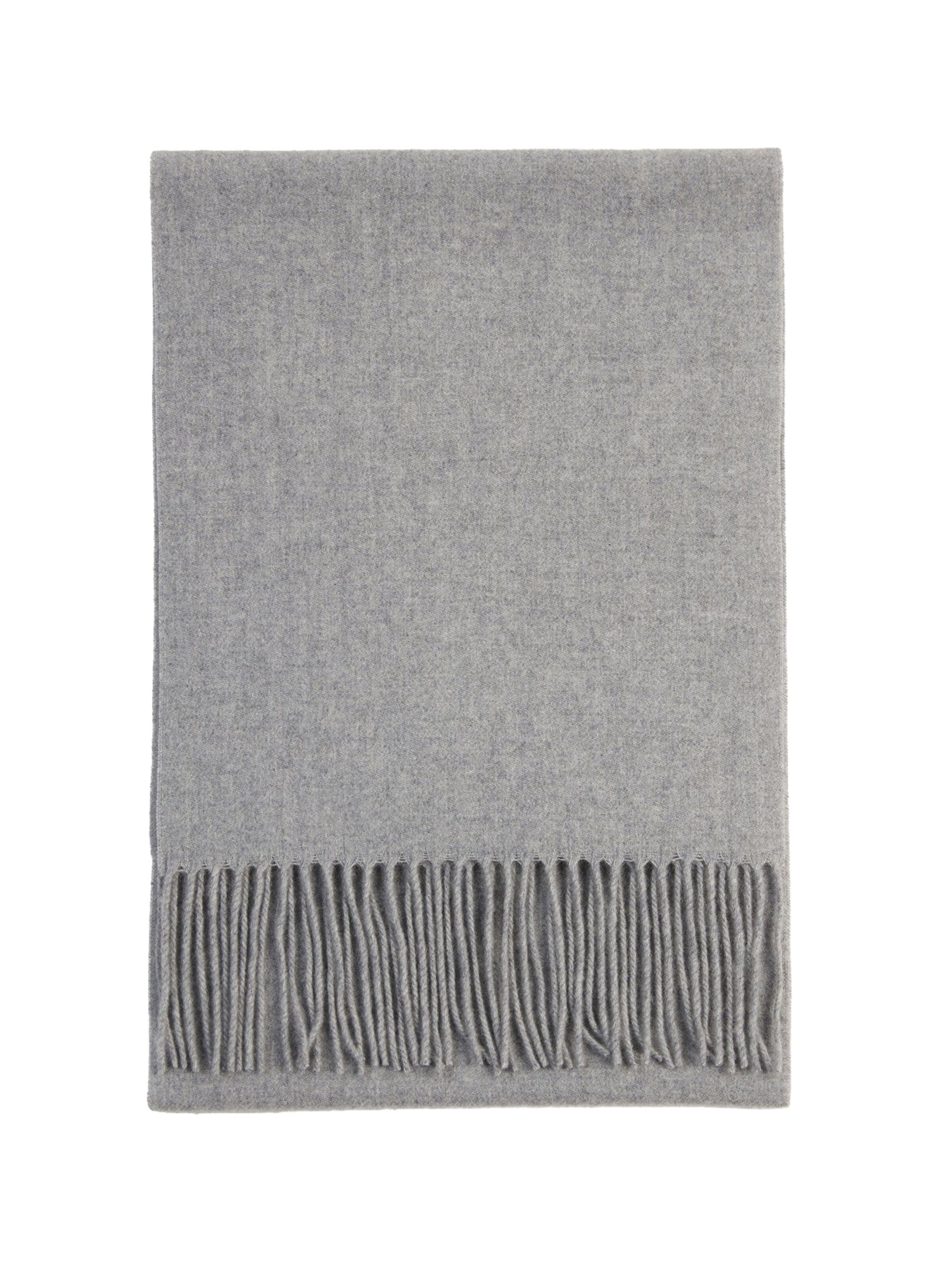 GOBI Cashmere Halsduk 'Unisex Cashmere Fringed Scarf' i grå: framsida