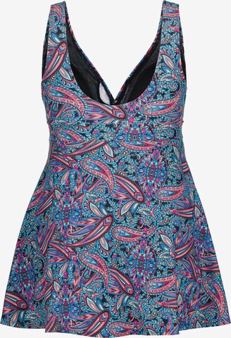 Ulla Popken Triangle Swimsuit Dress in Mixed colors