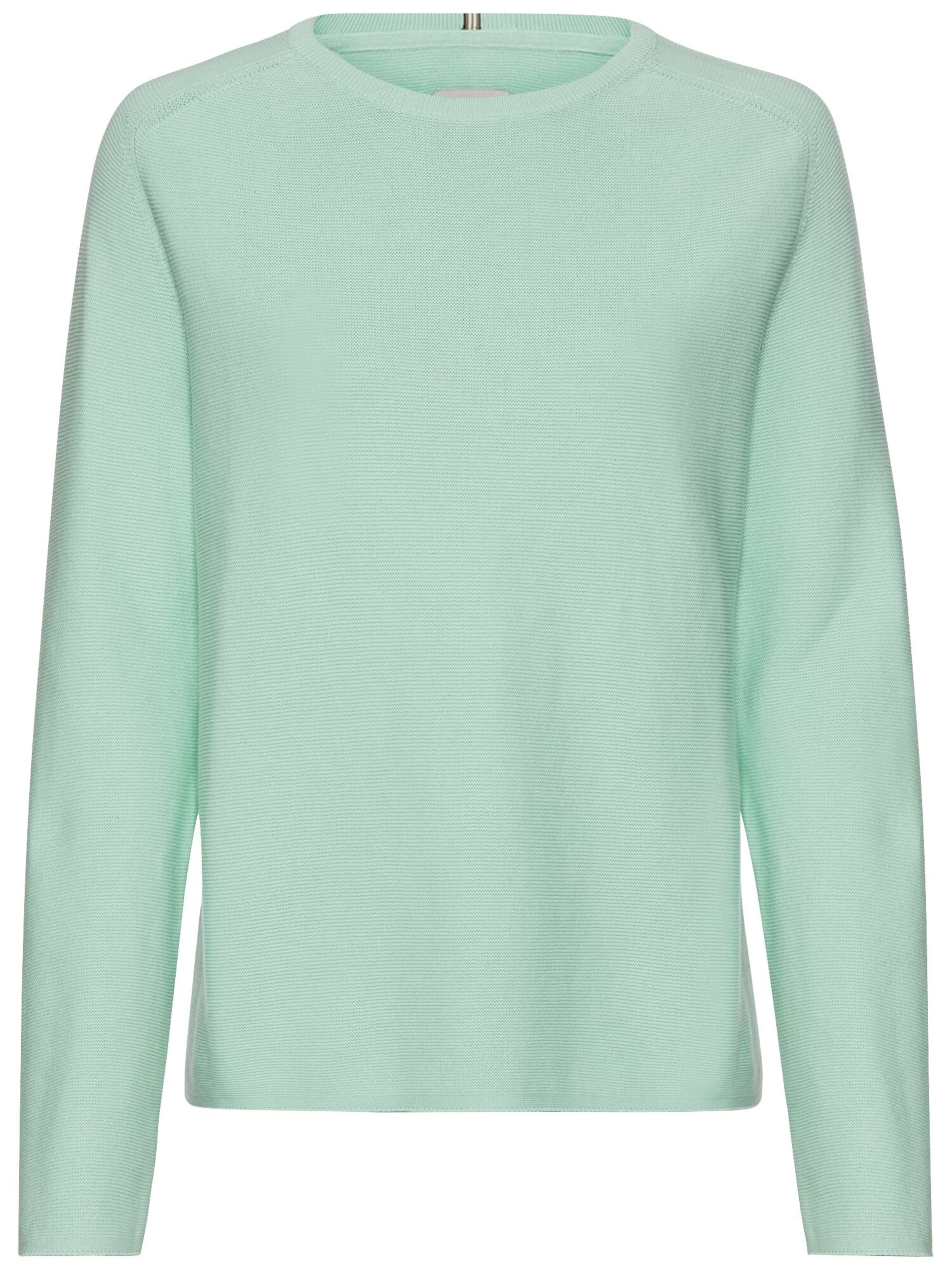 CAMEL ACTIVE Strickpullover aus reiner Baumwolle in Grün: Vorderseite