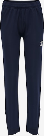 Hummel Slimfit Sportbroek 'Poly' in Blauw: voorkant