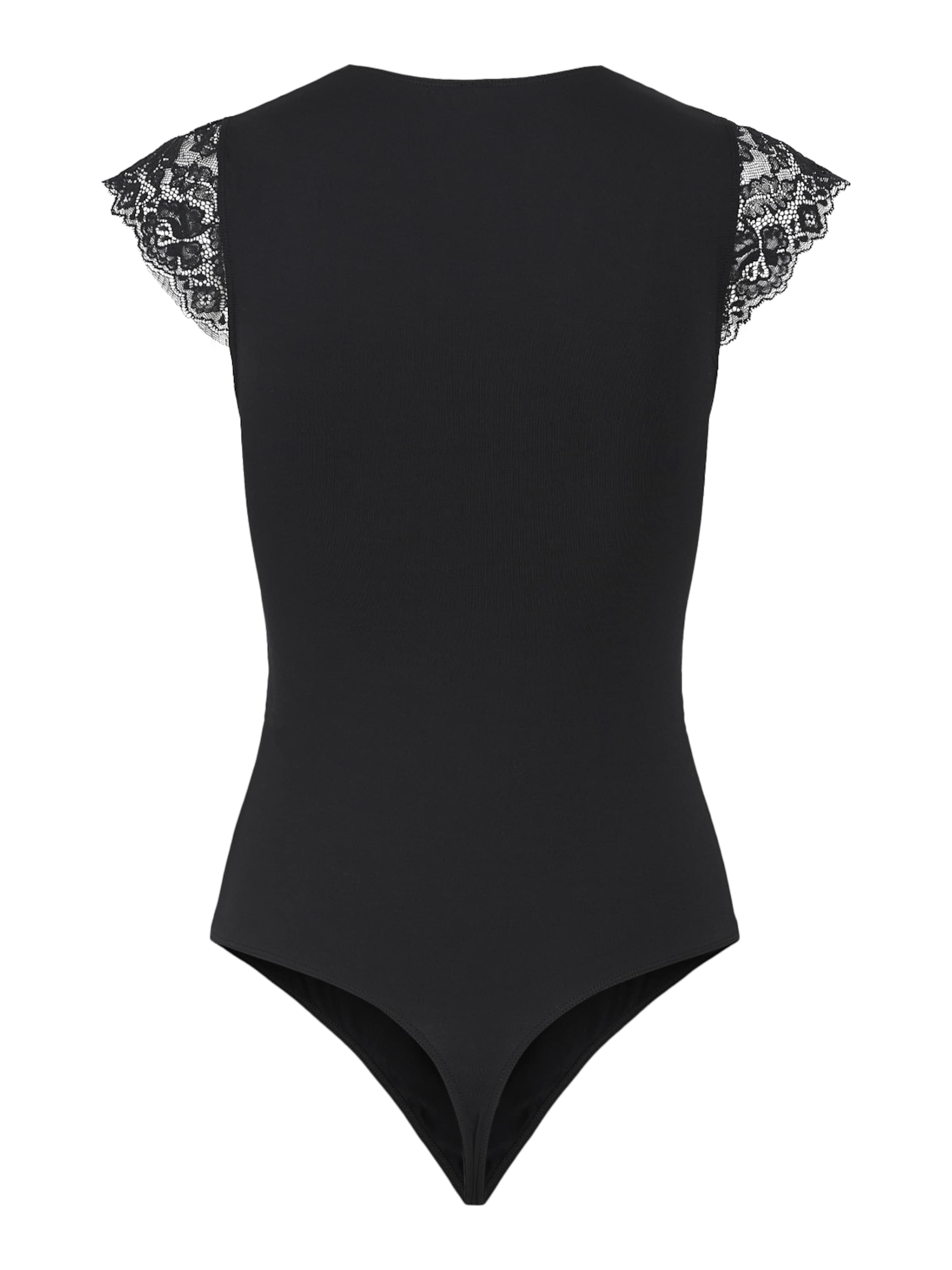 PIECES Shirt bodysuit in Black