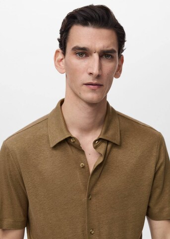 MANGO MAN Regular fit Button Up Shirt 'Ricard' in Green